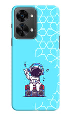 Cute Astronaut Chilling OnePlus Nord 2T 5G Hard Case Back Cover by Casekaro