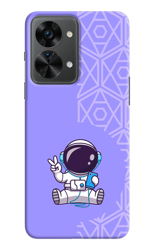 Cute Astronaut Chilling OnePlus Nord 2T 5G Hard Case Back Cover by Casekaro