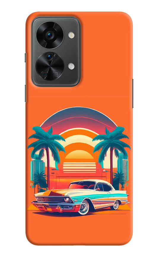 Palm Drive 80s OnePlus Nord 2T 5G Hard Case Back Cover by Casekaro
