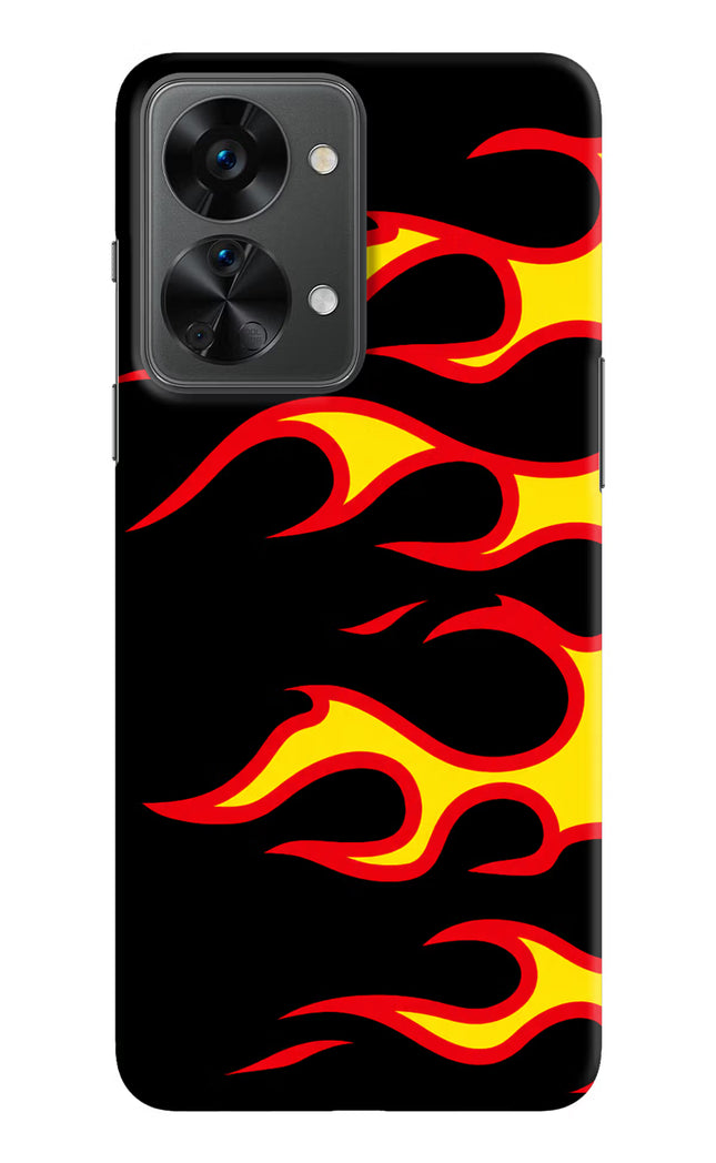 Side Sweep Flames OnePlus Nord 2T 5G Hard Case Back Cover by Casekaro