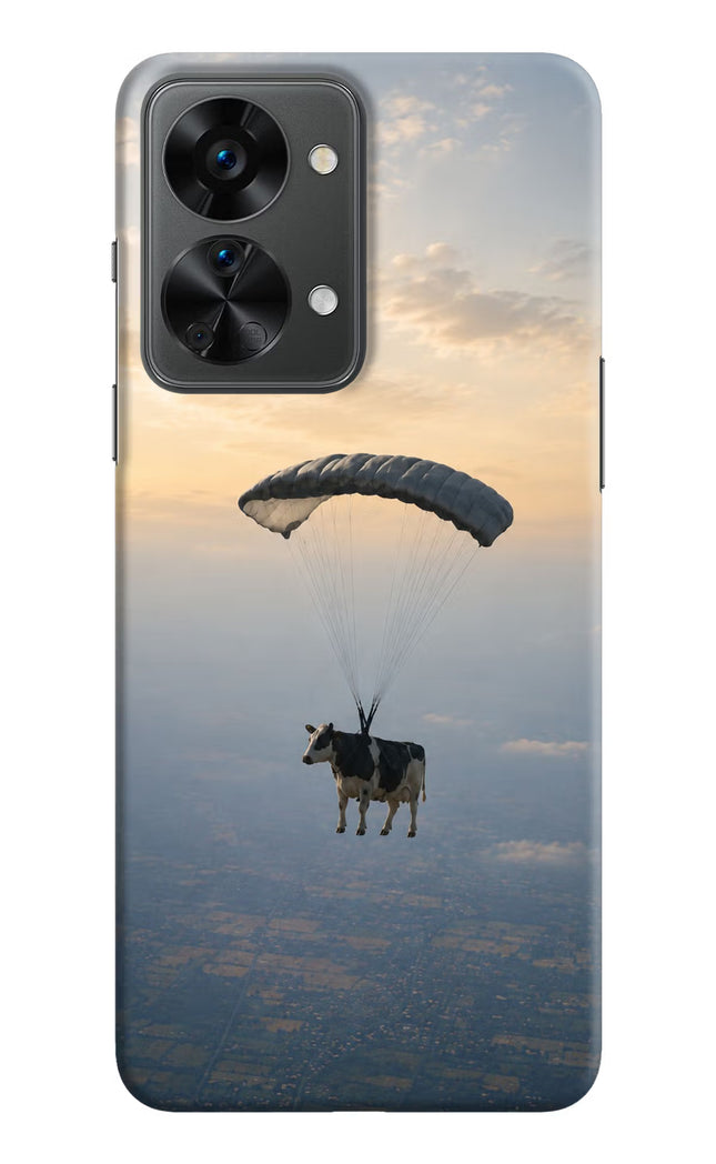 Skydiving Cow OnePlus Nord 2T 5G Hard Case Back Cover by Casekaro