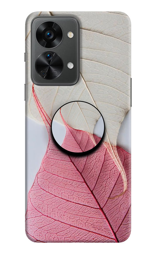 White Pink Leaf OnePlus Nord 2T 5G Pop Case by Casekaro