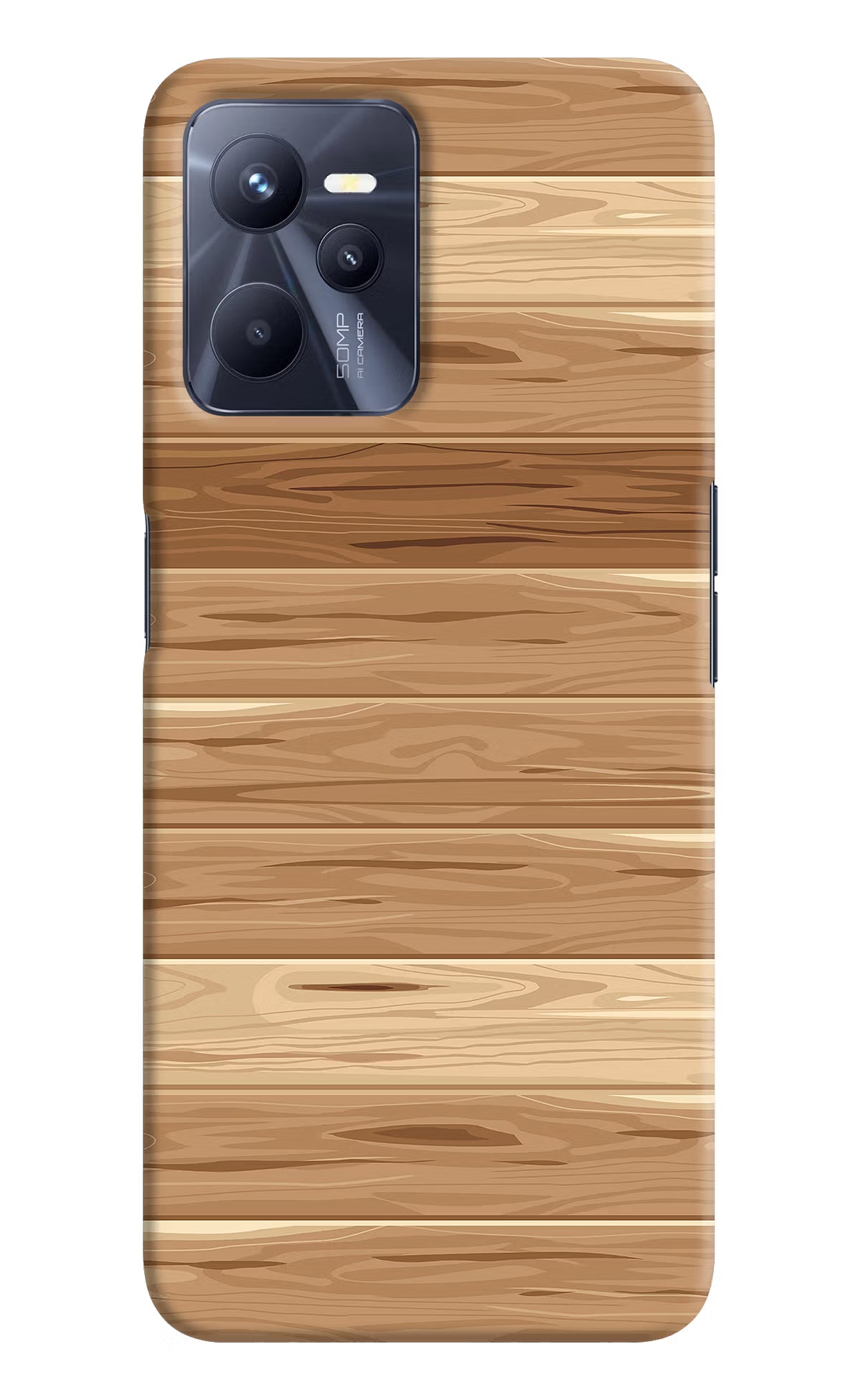 Wooden Vector Realme C35 Hard Case Back Cover by Casekaro