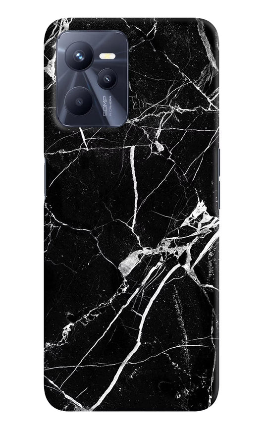 Black Marble Pattern Realme C35 Hard Case Back Cover by Casekaro