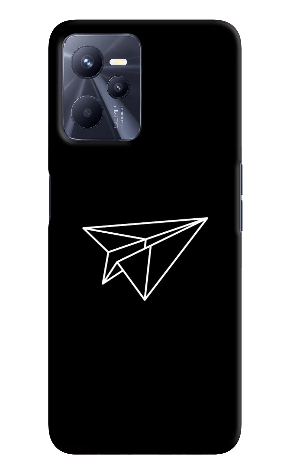 Paper Plane White Realme C35 Hard Case Back Cover by Casekaro