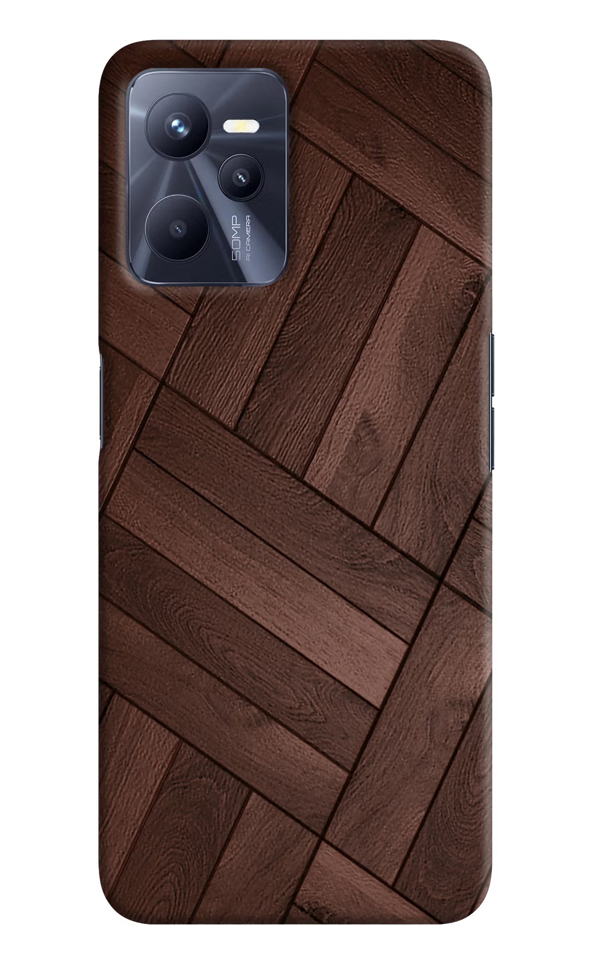 Wooden Texture Design Realme C35 Hard Case Back Cover by Casekaro