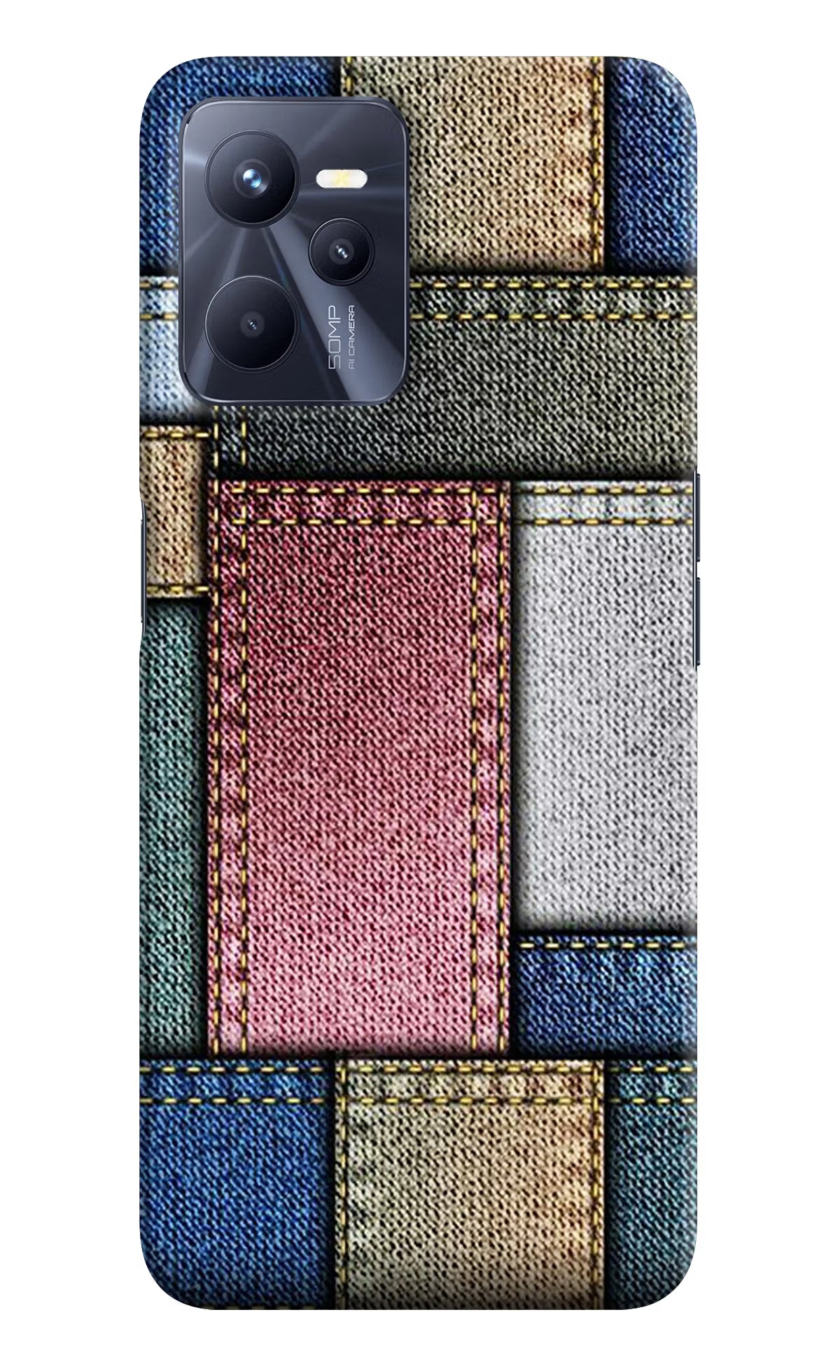 Multicolor Jeans Realme C35 Hard Case Back Cover by Casekaro