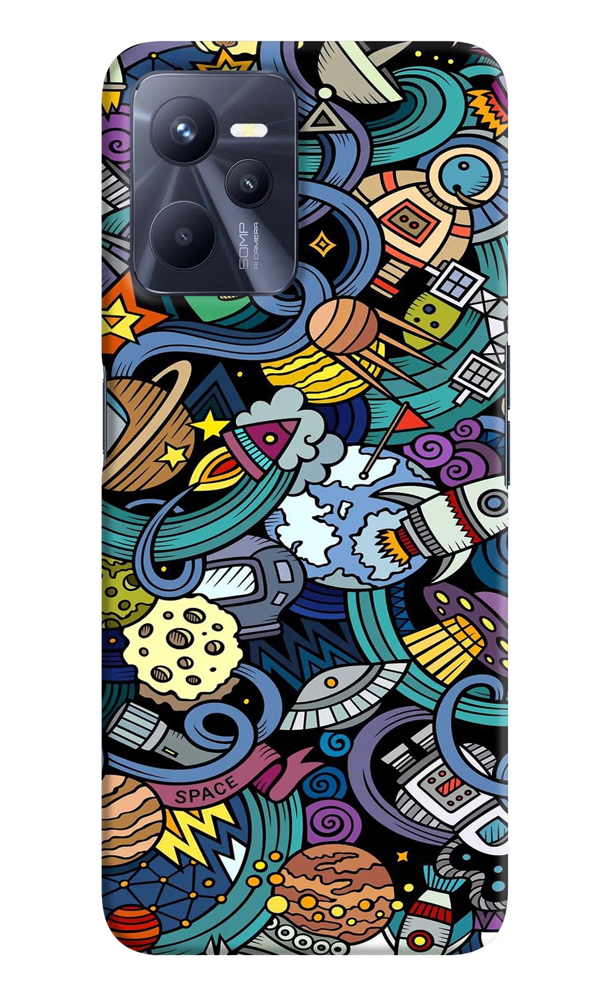 Space Abstract Realme C35 Hard Case Back Cover by Casekaro