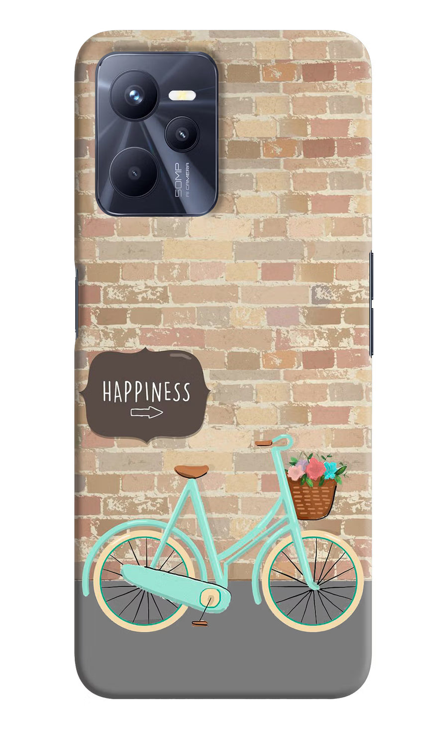 Happiness Artwork Realme C35 Back Cover, Hard case
