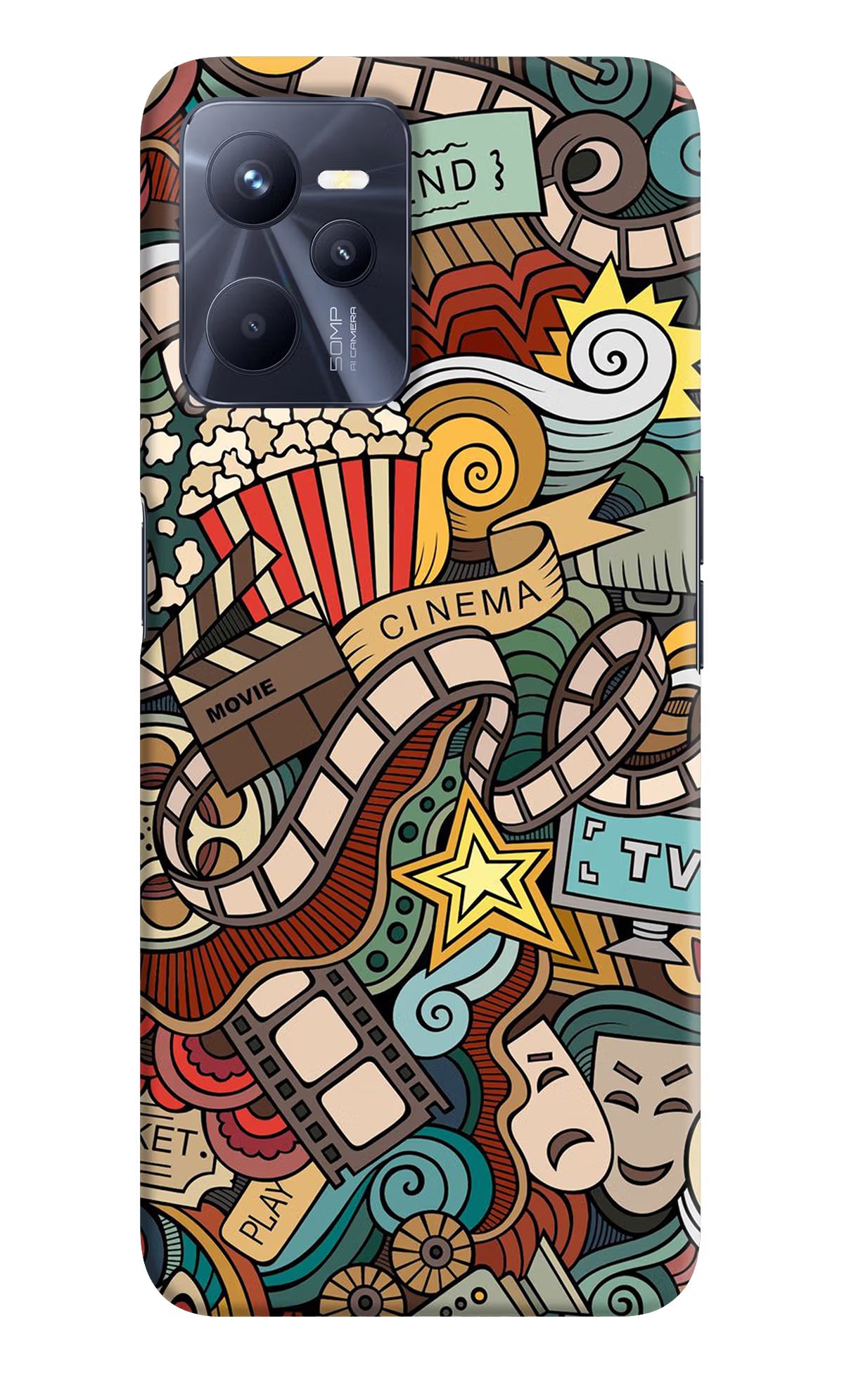 Cinema Abstract Realme C35 Hard Case Back Cover by Casekaro