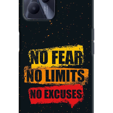 No Fear No Limits No Excuse Realme C35 Hard Case Back Cover by Casekaro