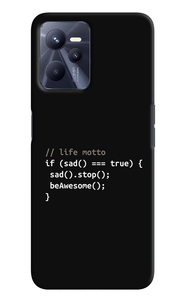 Life Motto Code Realme C35 Hard Case Back Cover by Casekaro