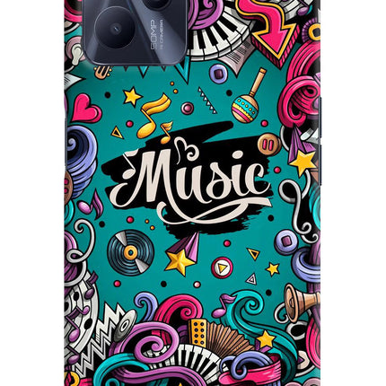 Music Graffiti Realme C35 Hard Case Back Cover by Casekaro