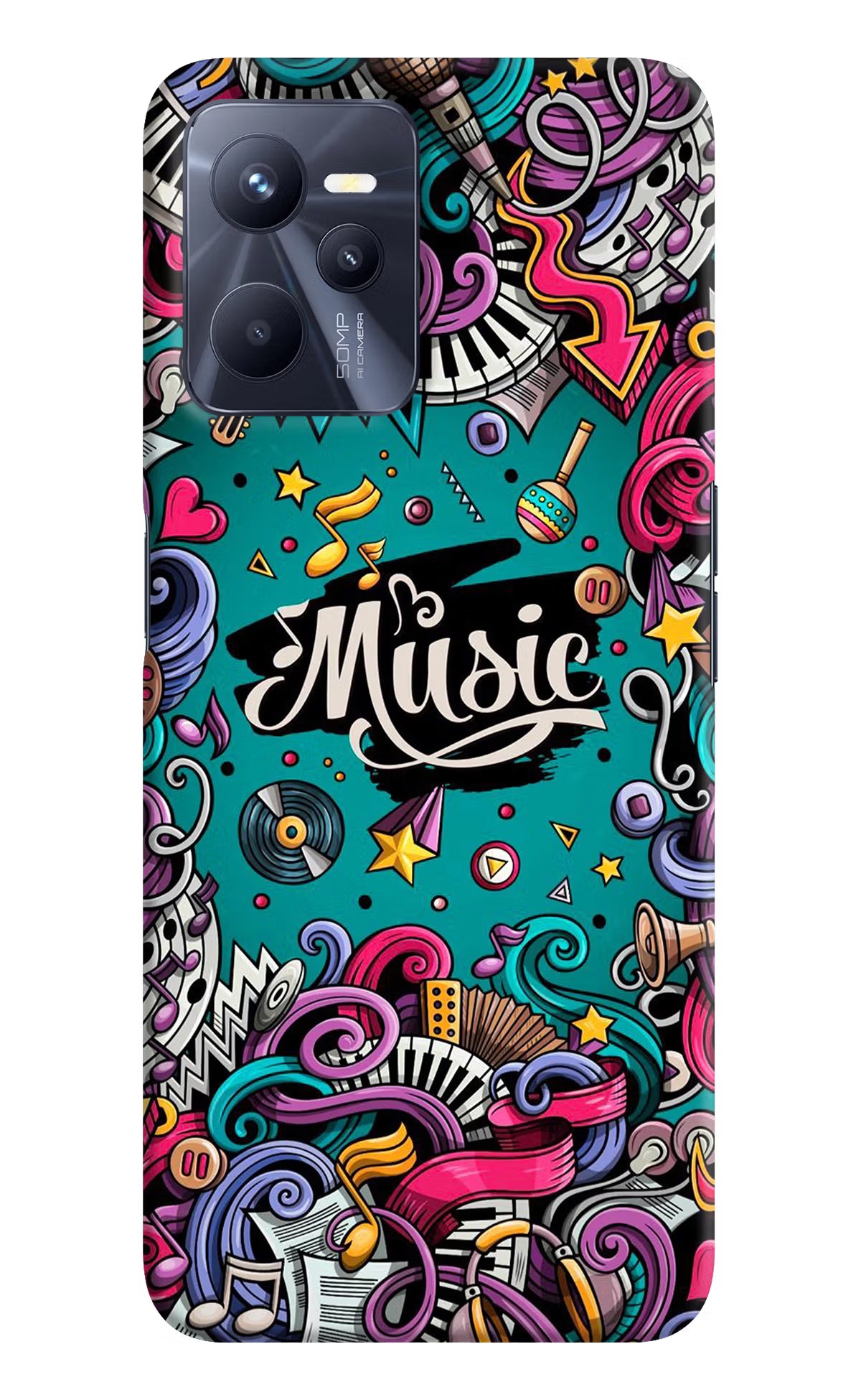 Music Graffiti Realme C35 Hard Case Back Cover by Casekaro