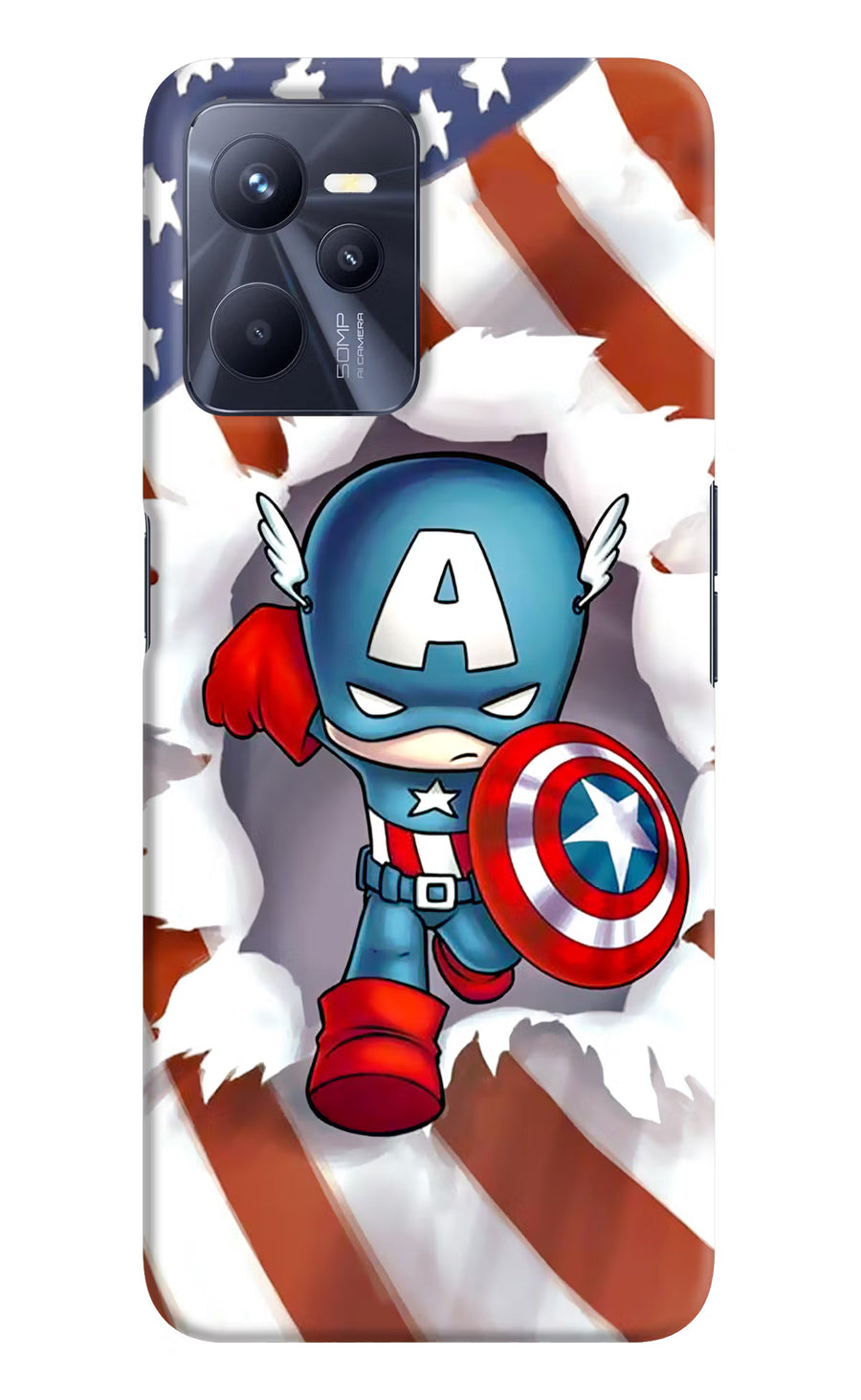 Captain America Realme C35 Back Cover, Hard case