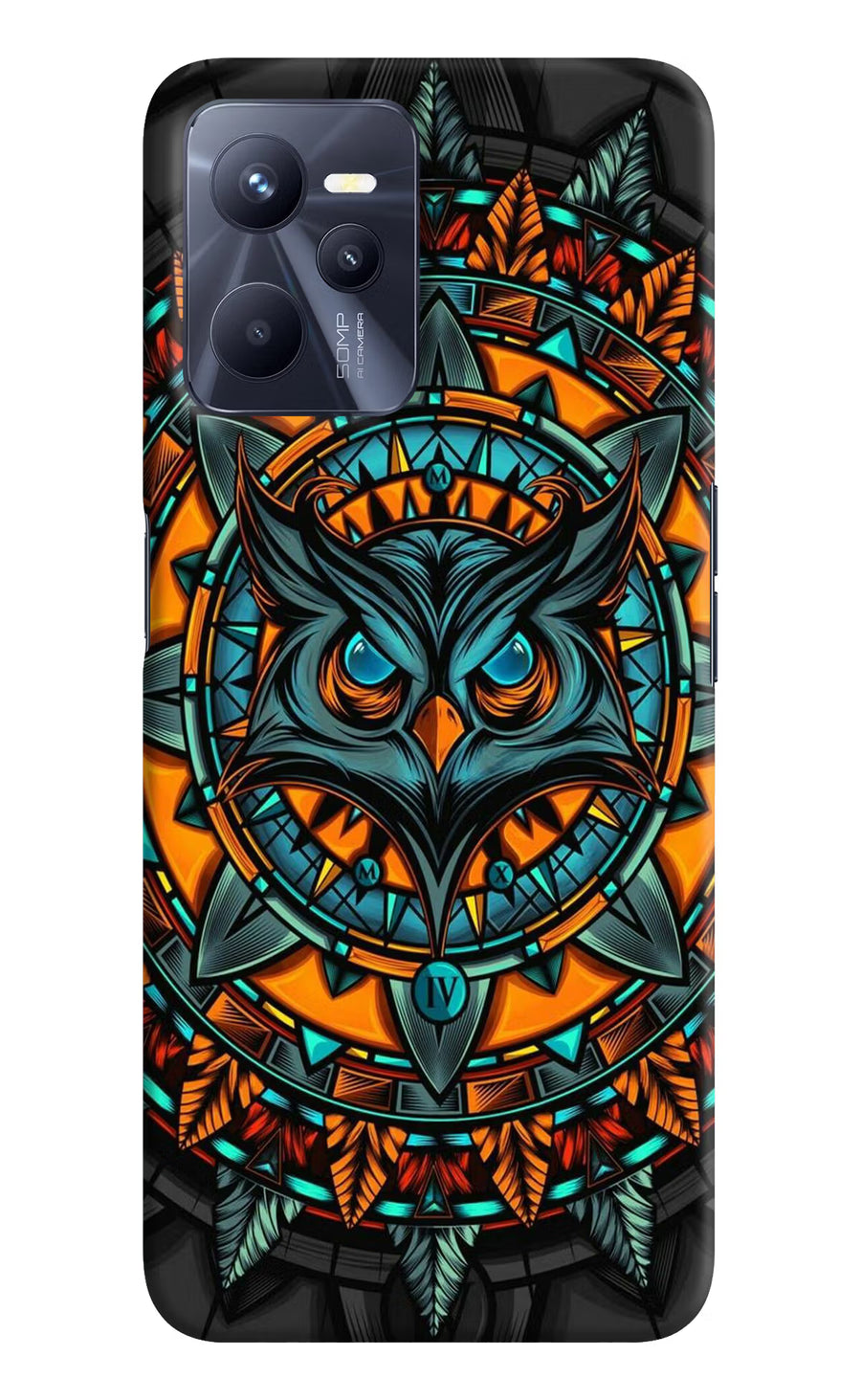 Angry Owl Art Realme C35 Back Cover, Hard case