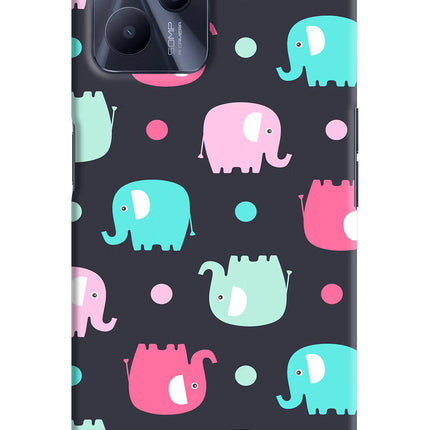 Elephants Realme C35 Hard Case Back Cover by Casekaro