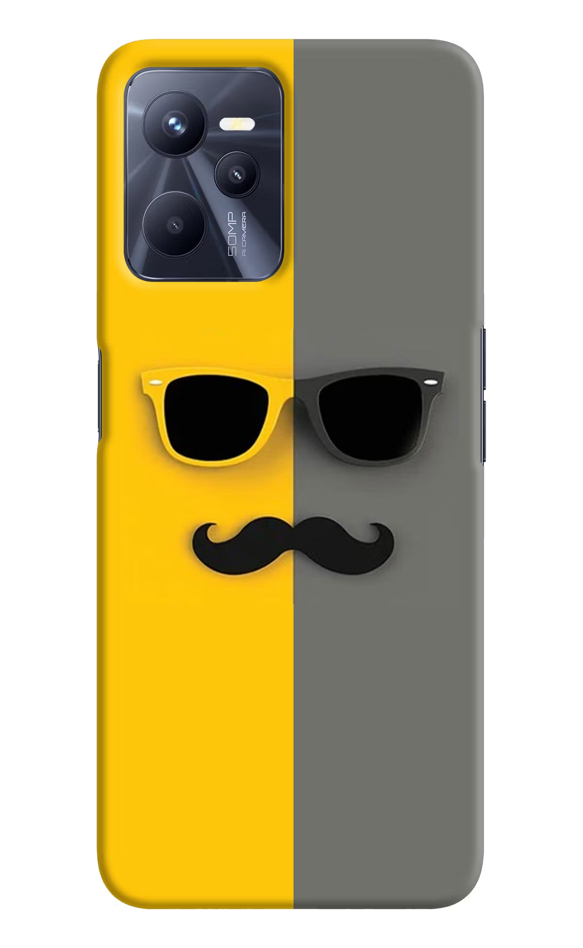Sunglasses with Mustache Realme C35 Hard Case Back Cover by Casekaro