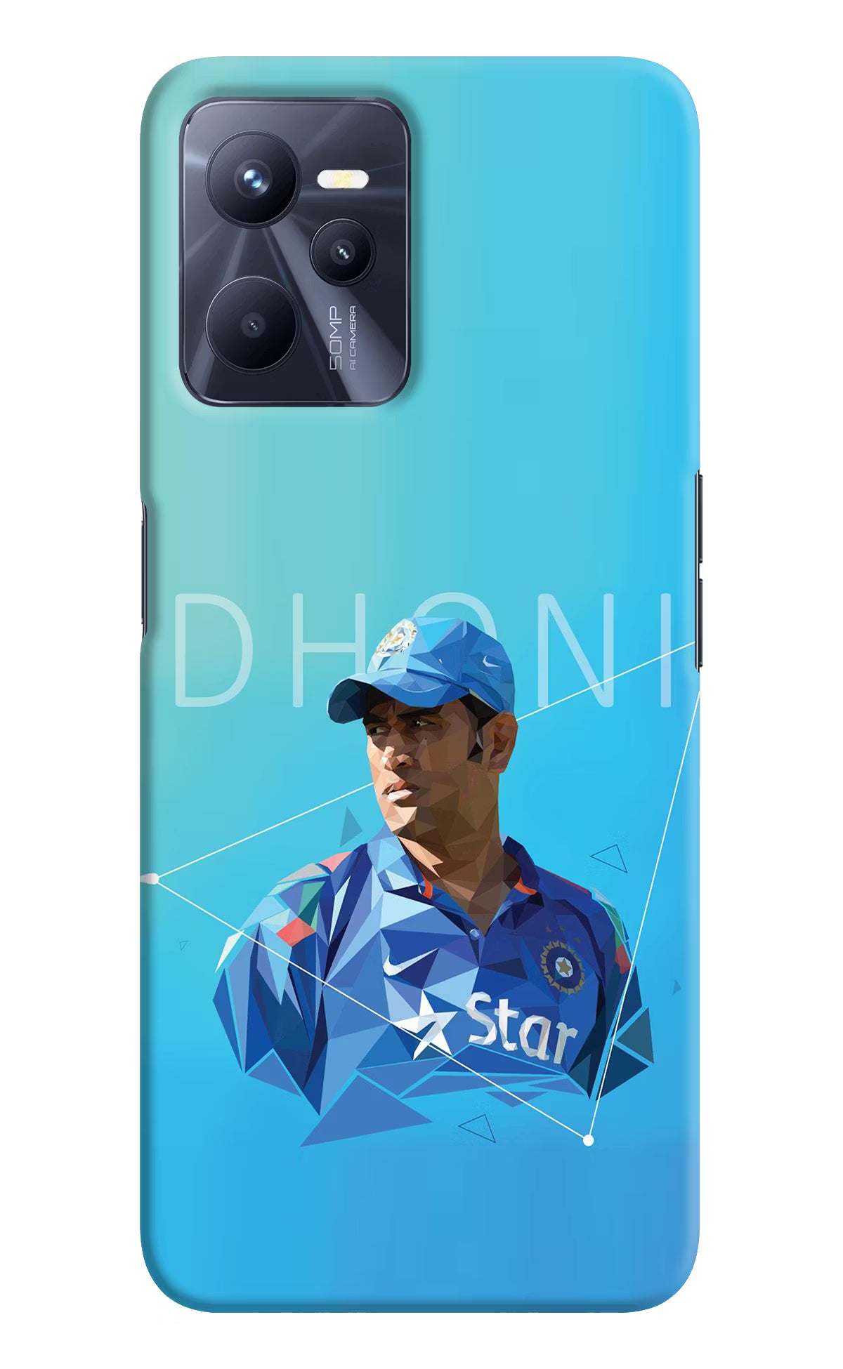 Dhoni Artwork Realme C35 Hard Case Back Cover by Casekaro