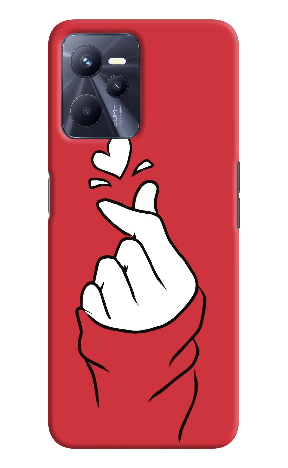 Korean Love Sign Realme C35 Hard Case Back Cover by Casekaro