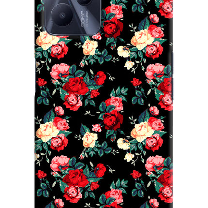 Rose Pattern Realme C35 Hard Case Back Cover by Casekaro