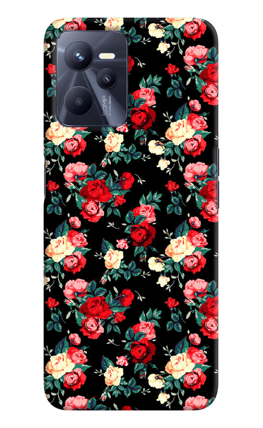 Rose Pattern Realme C35 Hard Case Back Cover by Casekaro
