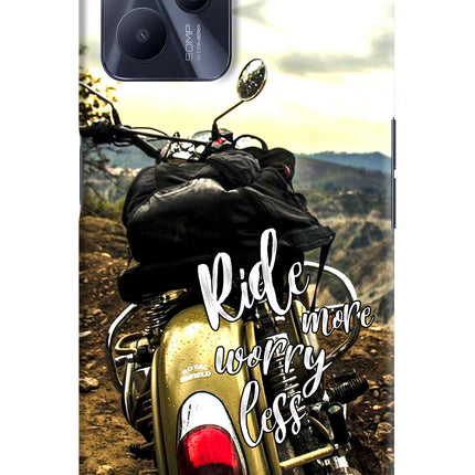 Ride More Worry Less Realme C35 Hard Case Back Cover by Casekaro