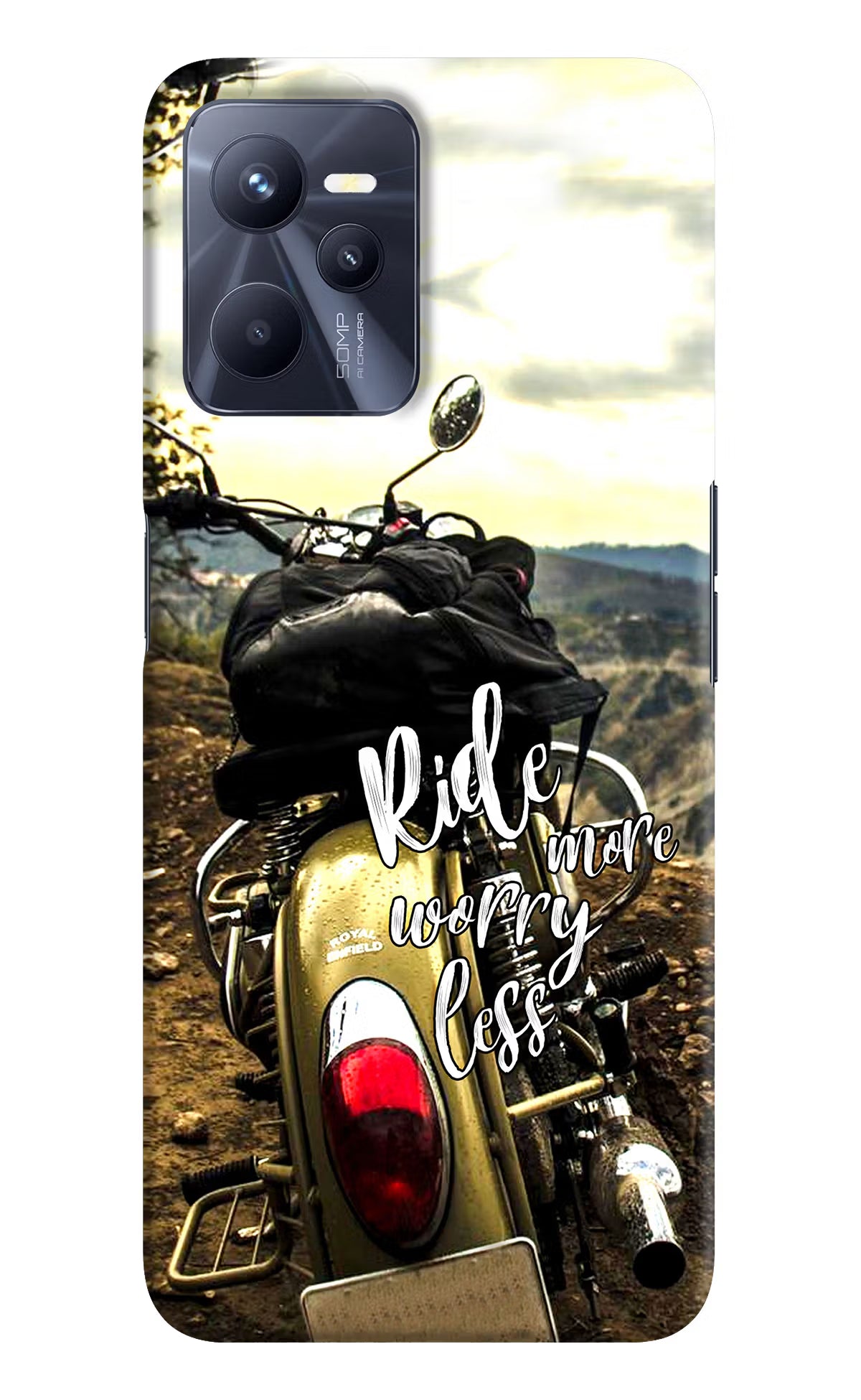 Ride More Worry Less Realme C35 Hard Case Back Cover by Casekaro