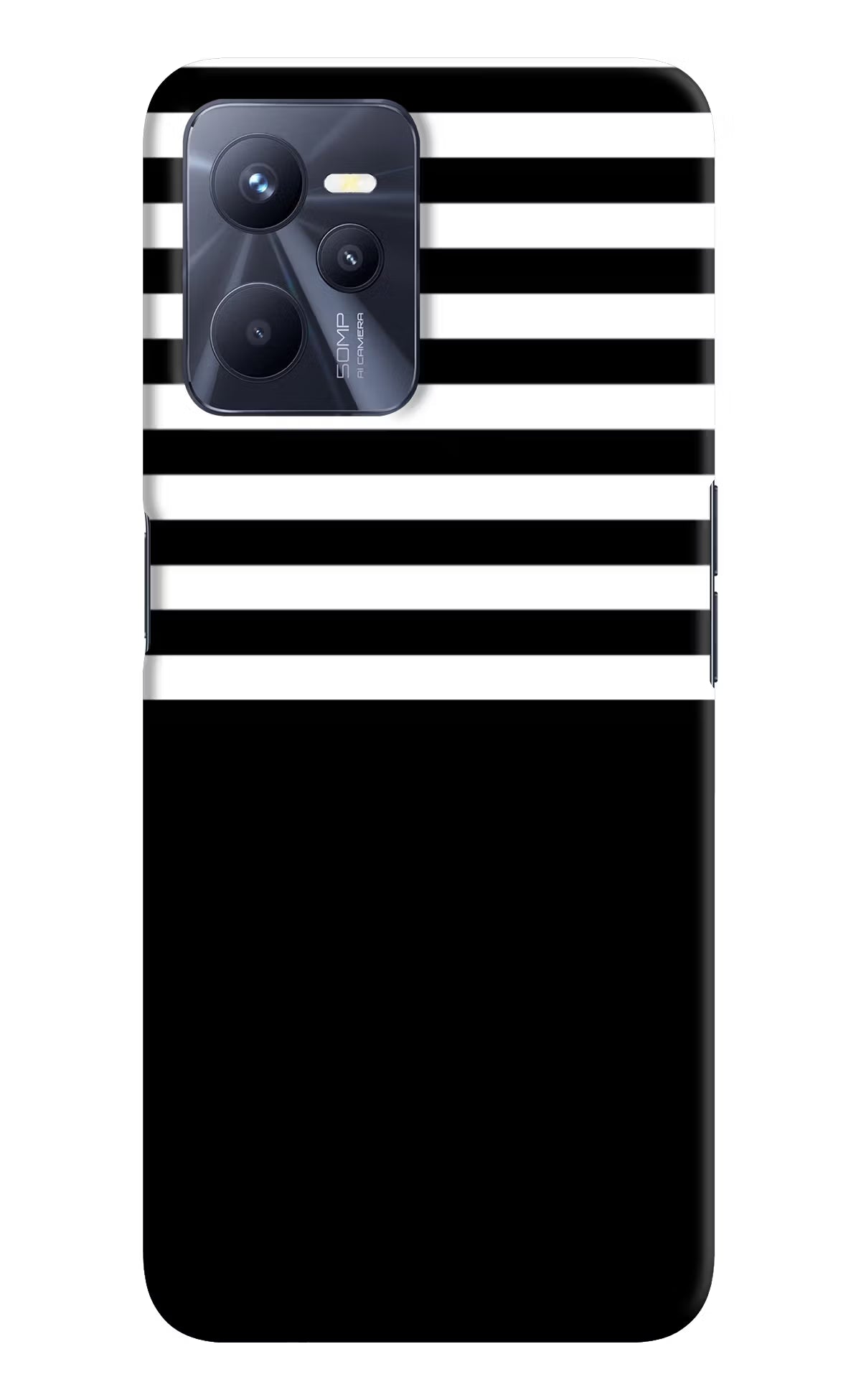 Black and White Print Realme C35 Hard Case Back Cover by Casekaro