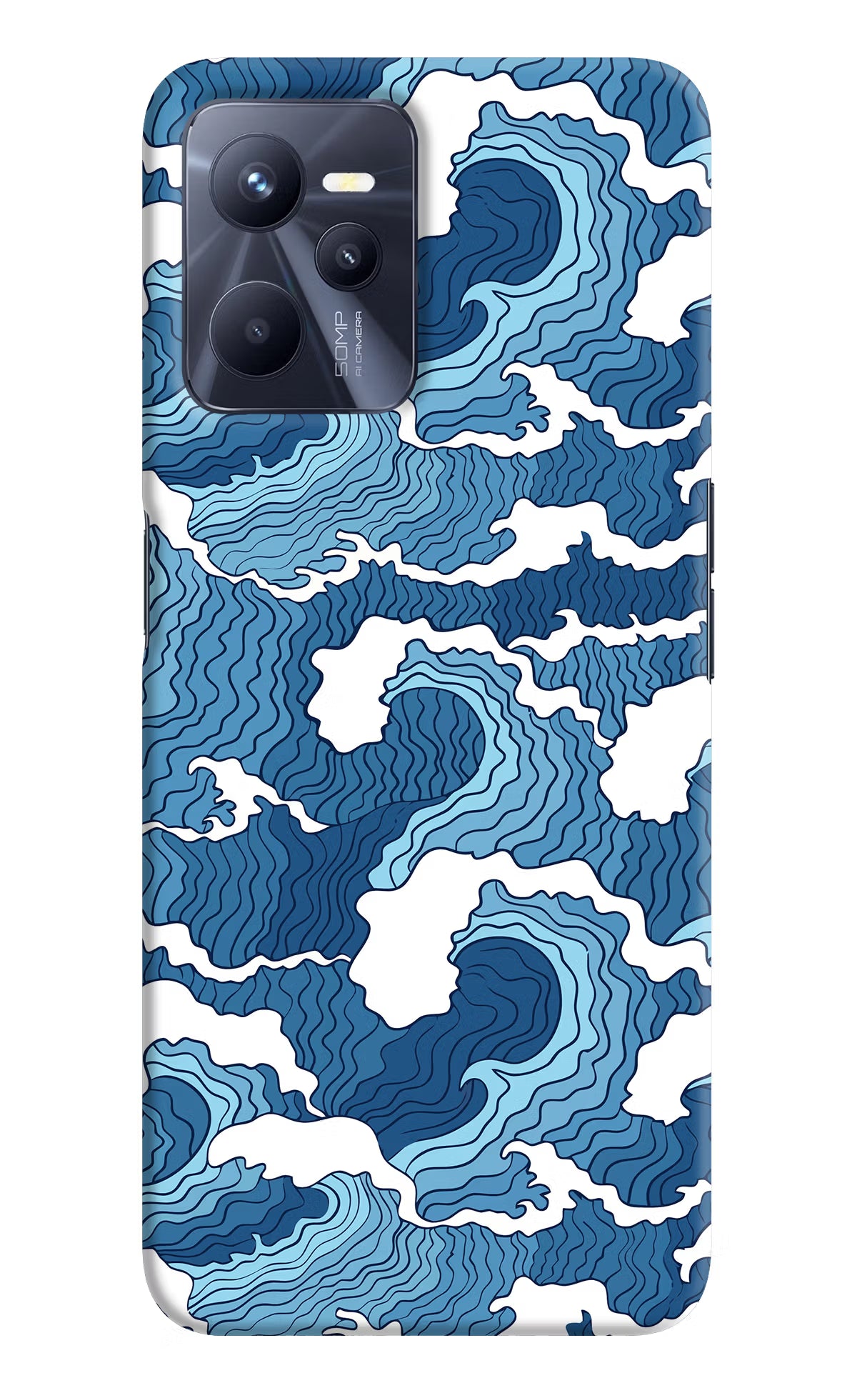 Blue Waves Realme C35 Hard Case Back Cover by Casekaro