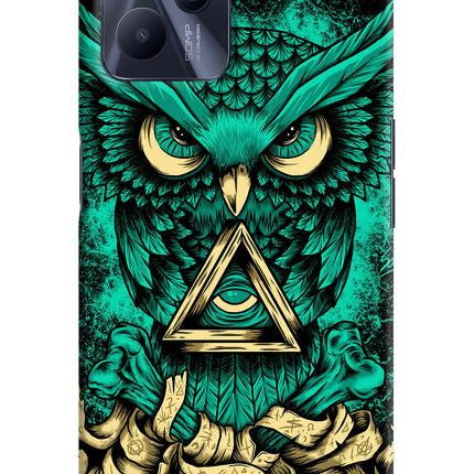 Green Owl Realme C35 Hard Case Back Cover by Casekaro