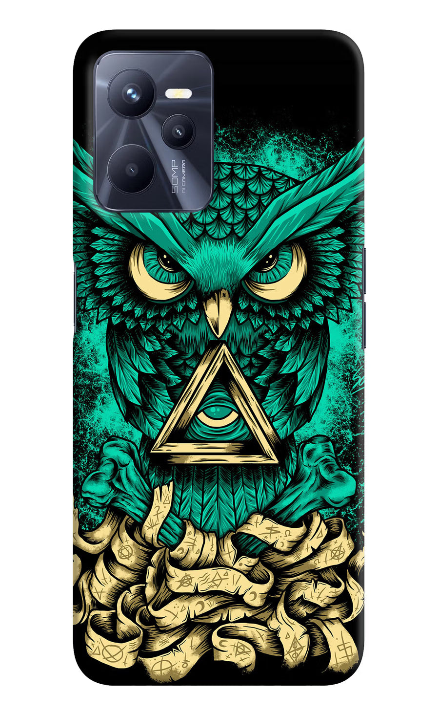 Green Owl Realme C35 Back Cover, Hard case