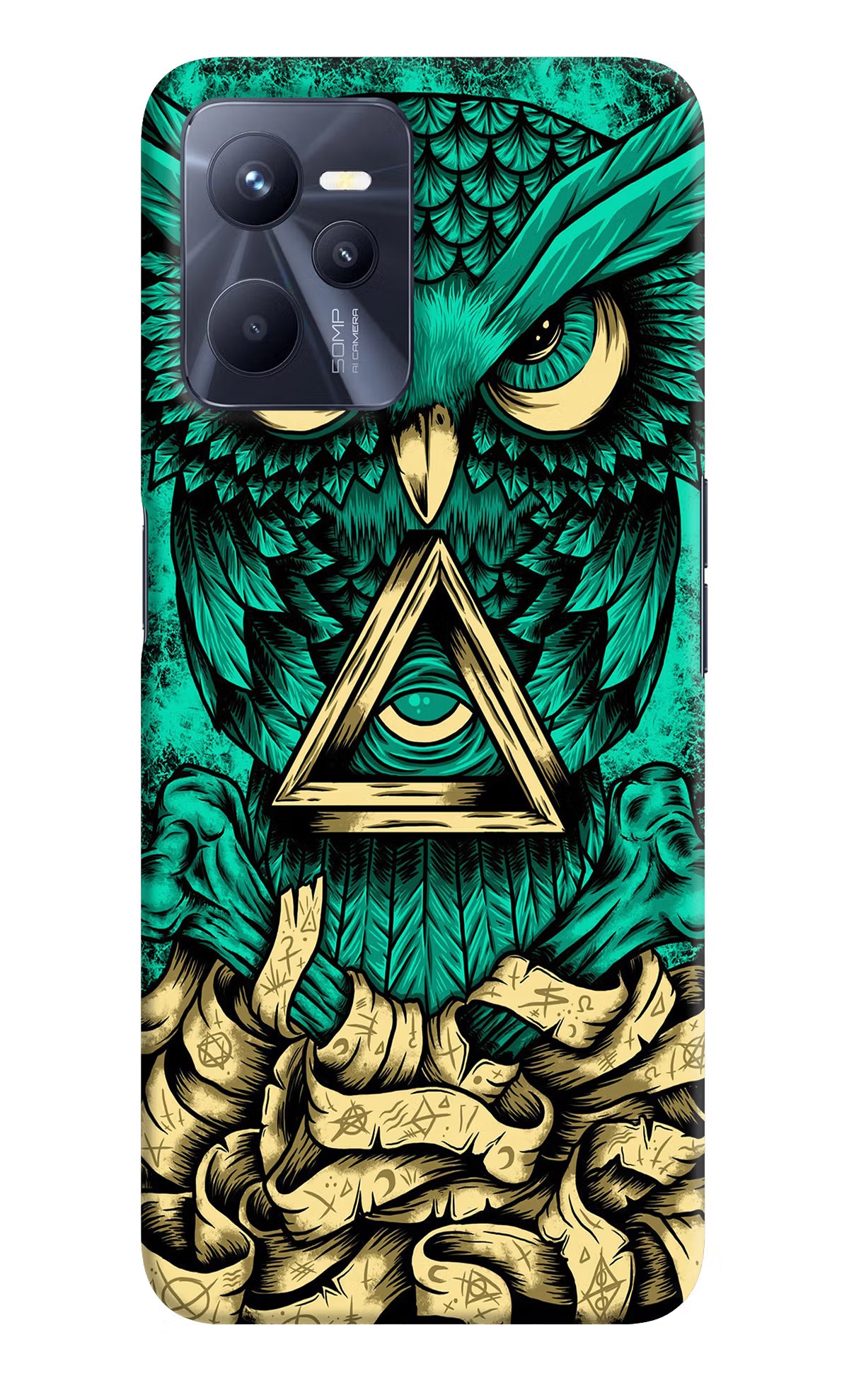 Green Owl Realme C35 Hard Case Back Cover by Casekaro
