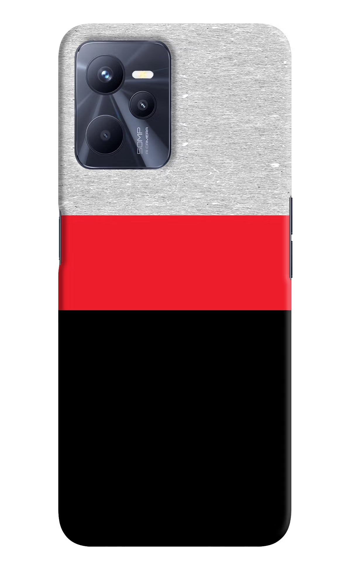 Tri Color Pattern Realme C35 Hard Case Back Cover by Casekaro