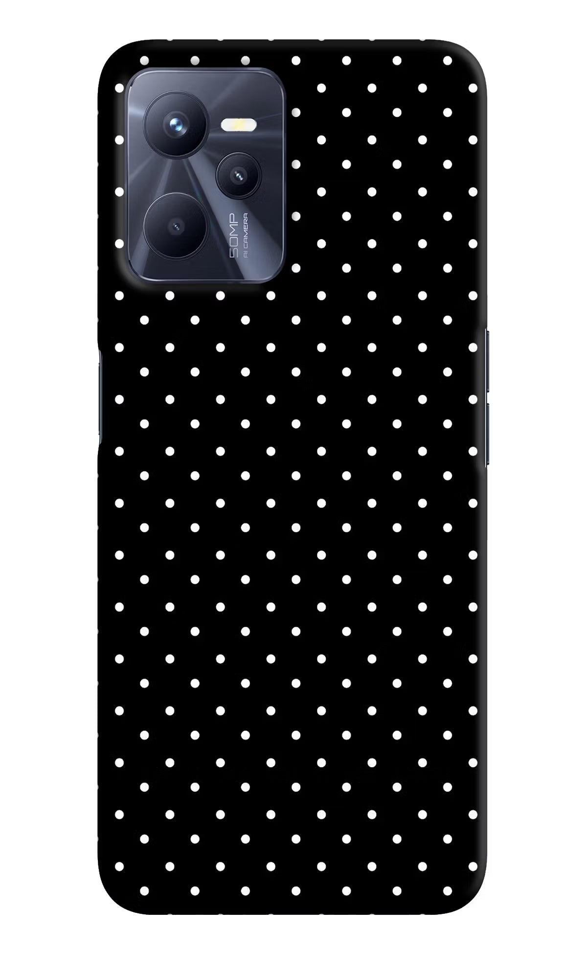 White Dots Realme C35 Hard Case Back Cover by Casekaro
