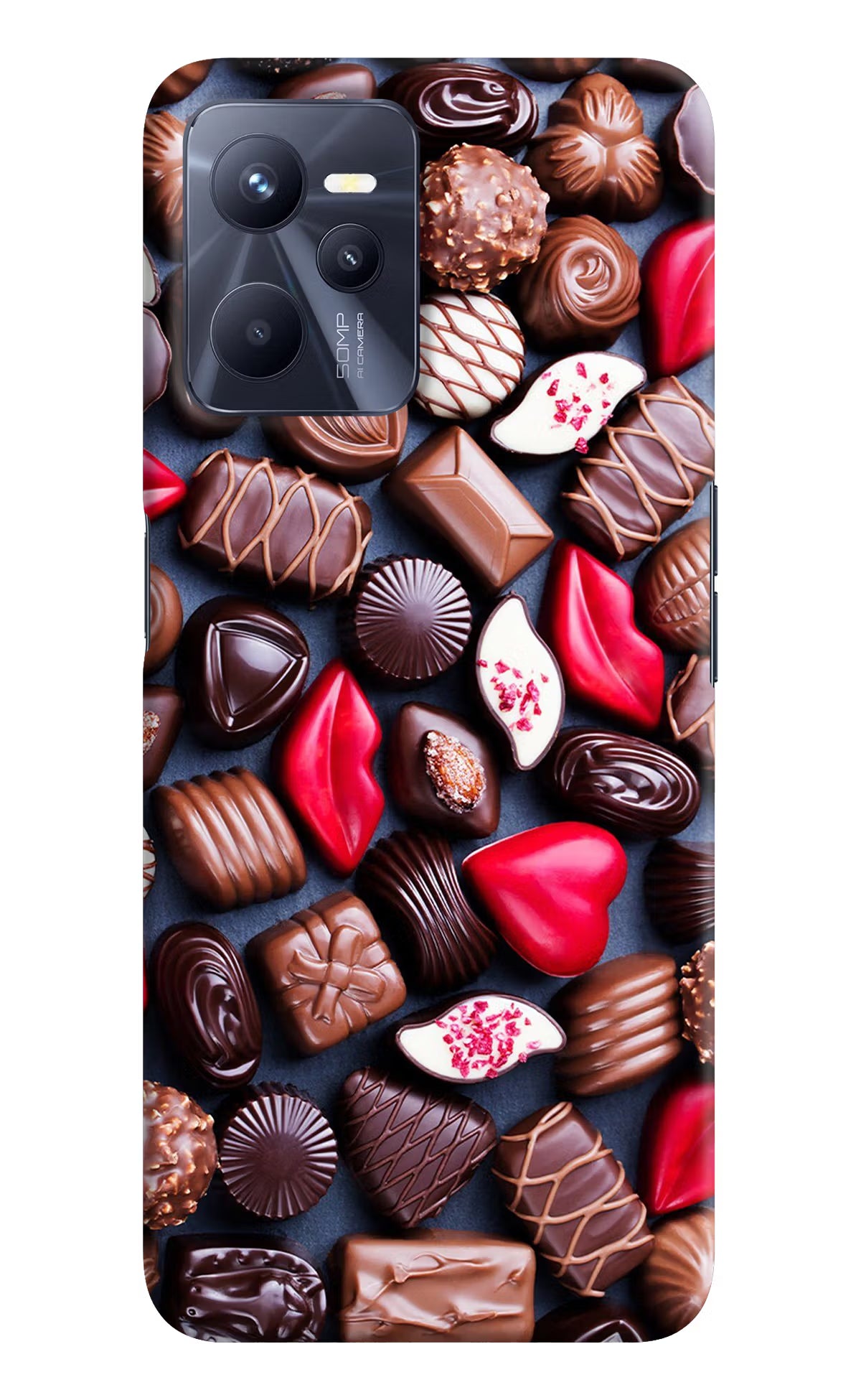 Chocolates Realme C35 Hard Case Back Cover by Casekaro