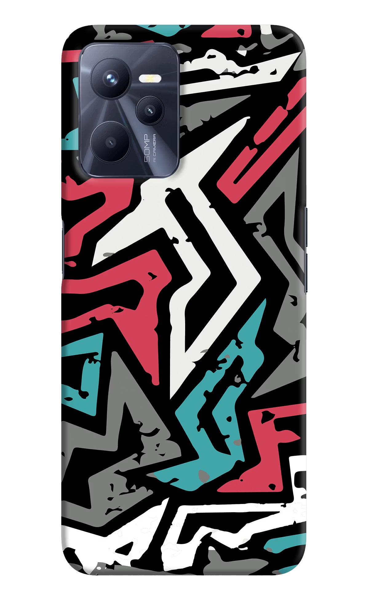 Geometric Graffiti Realme C35 Hard Case Back Cover by Casekaro