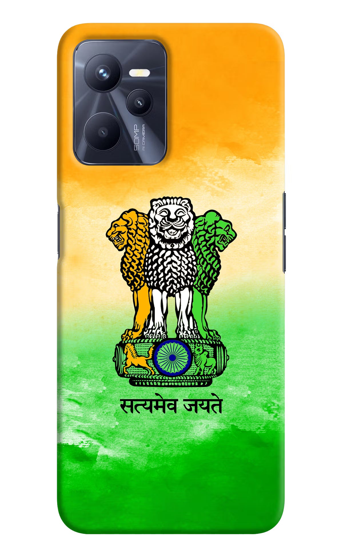Satyamev Jayate Flag Realme C35 Hard Case Back Cover by Casekaro