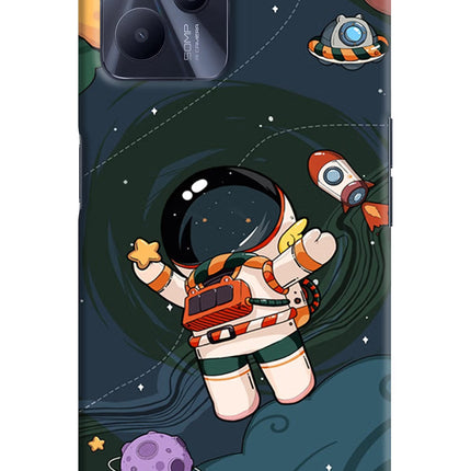 Cartoon Astronaut Realme C35 Hard Case Back Cover by Casekaro