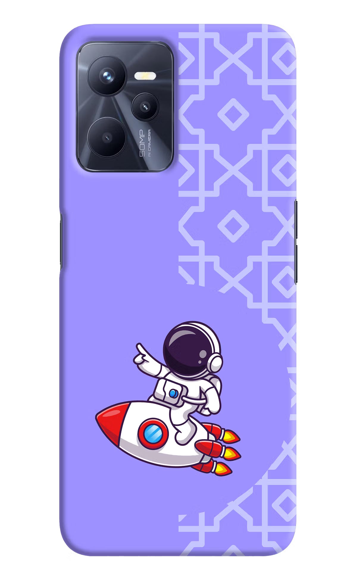 Cute Astronaut Realme C35 Hard Case Back Cover by Casekaro