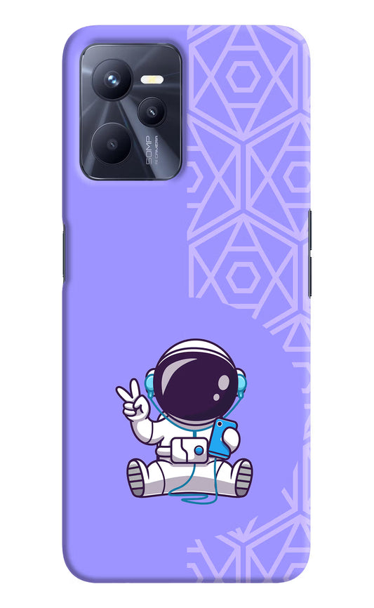 Cute Astronaut Chilling Realme C35 Hard Case Back Cover by Casekaro