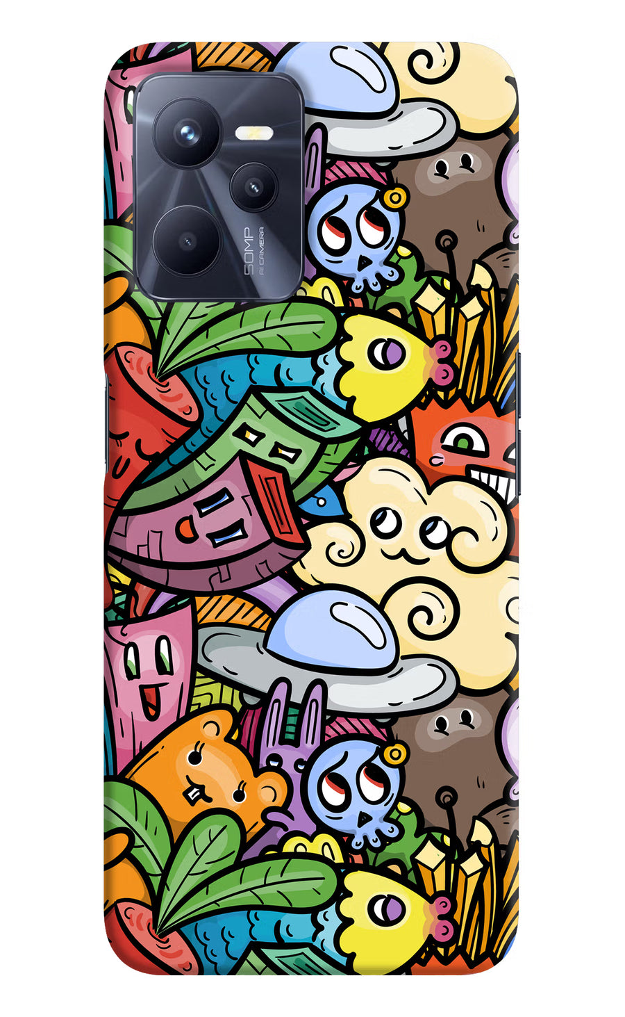 Veggie Doodle Realme C35 Back Cover, Hard case