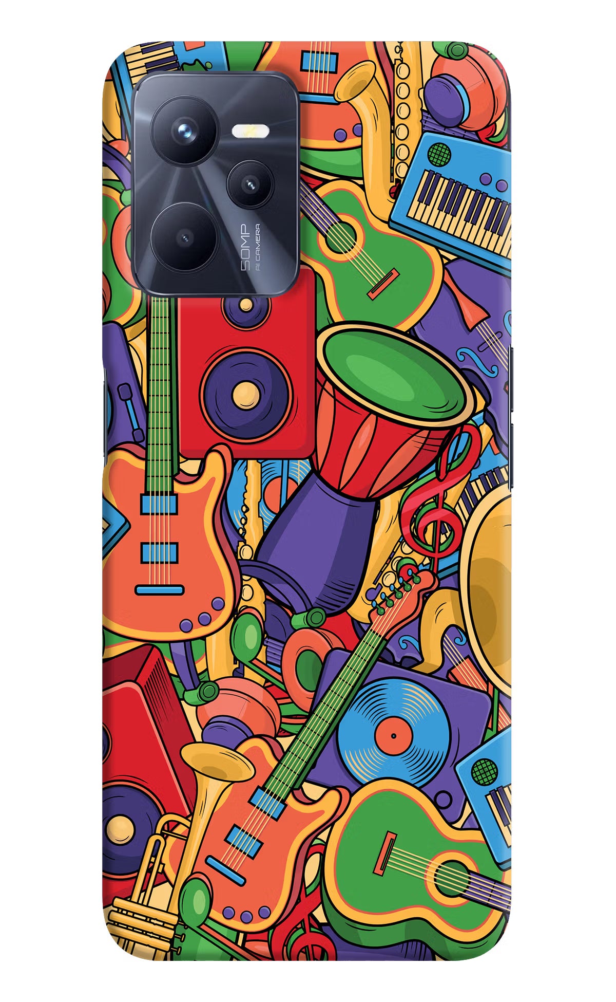 Music Instrument Doodle Realme C35 Hard Case Back Cover by Casekaro