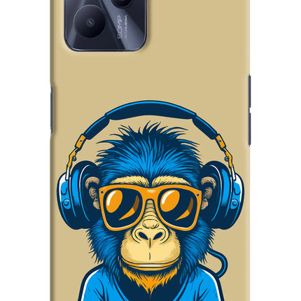 Monkey Headphone Realme C35 Hard Case Back Cover by Casekaro