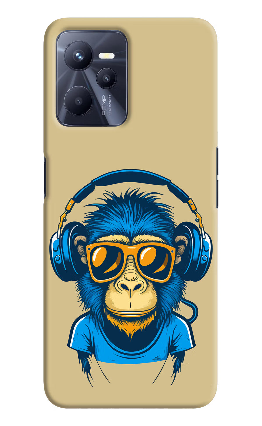 Monkey Headphone Realme C35 Back Cover, Hard case