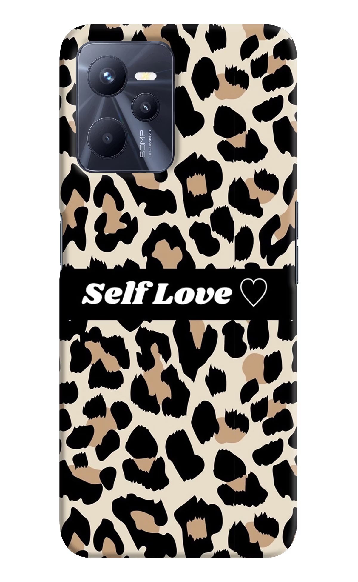 Leopard Print Self Love Realme C35 Hard Case Back Cover by Casekaro