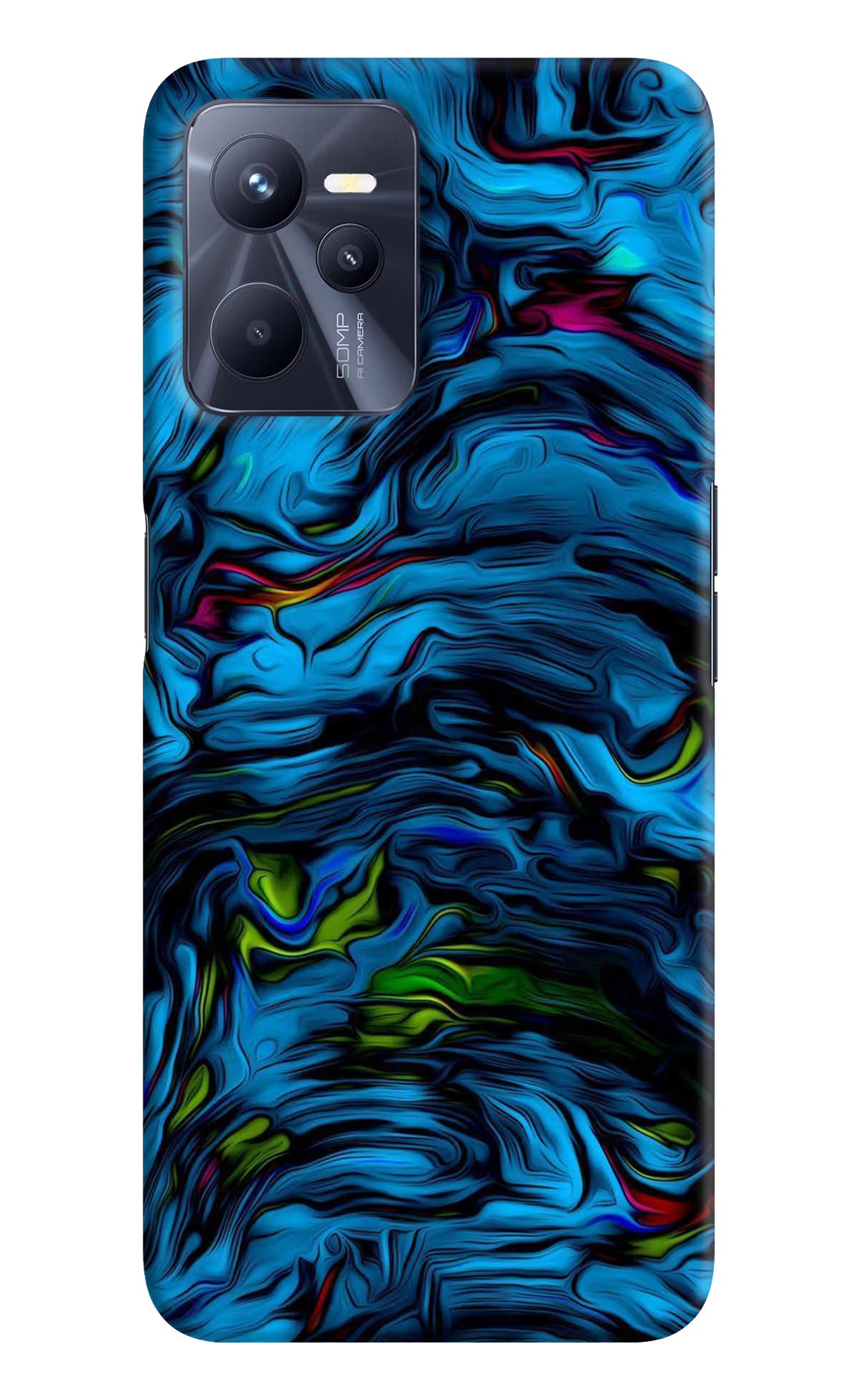 Dark Blue Abstract Realme C35 Hard Case Back Cover by Casekaro