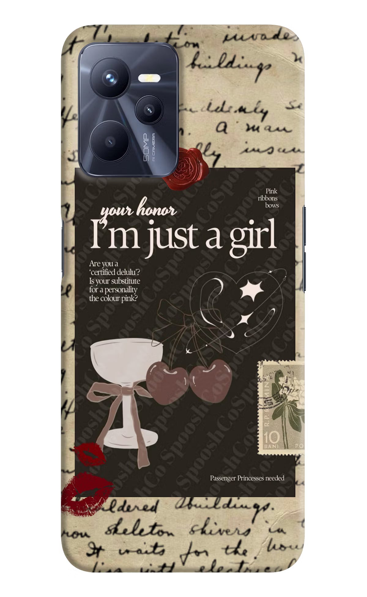 I am just a girl Realme C35 Hard Case Back Cover by Casekaro
