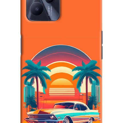 Palm Drive 80s Realme C35 Hard Case Back Cover by Casekaro