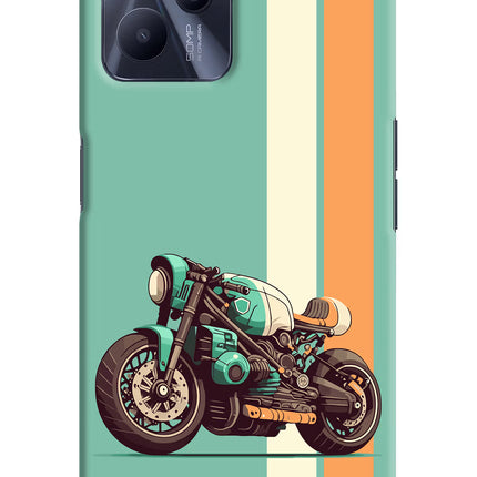 Striped Moto Drift Realme C35 Hard Case Back Cover by Casekaro